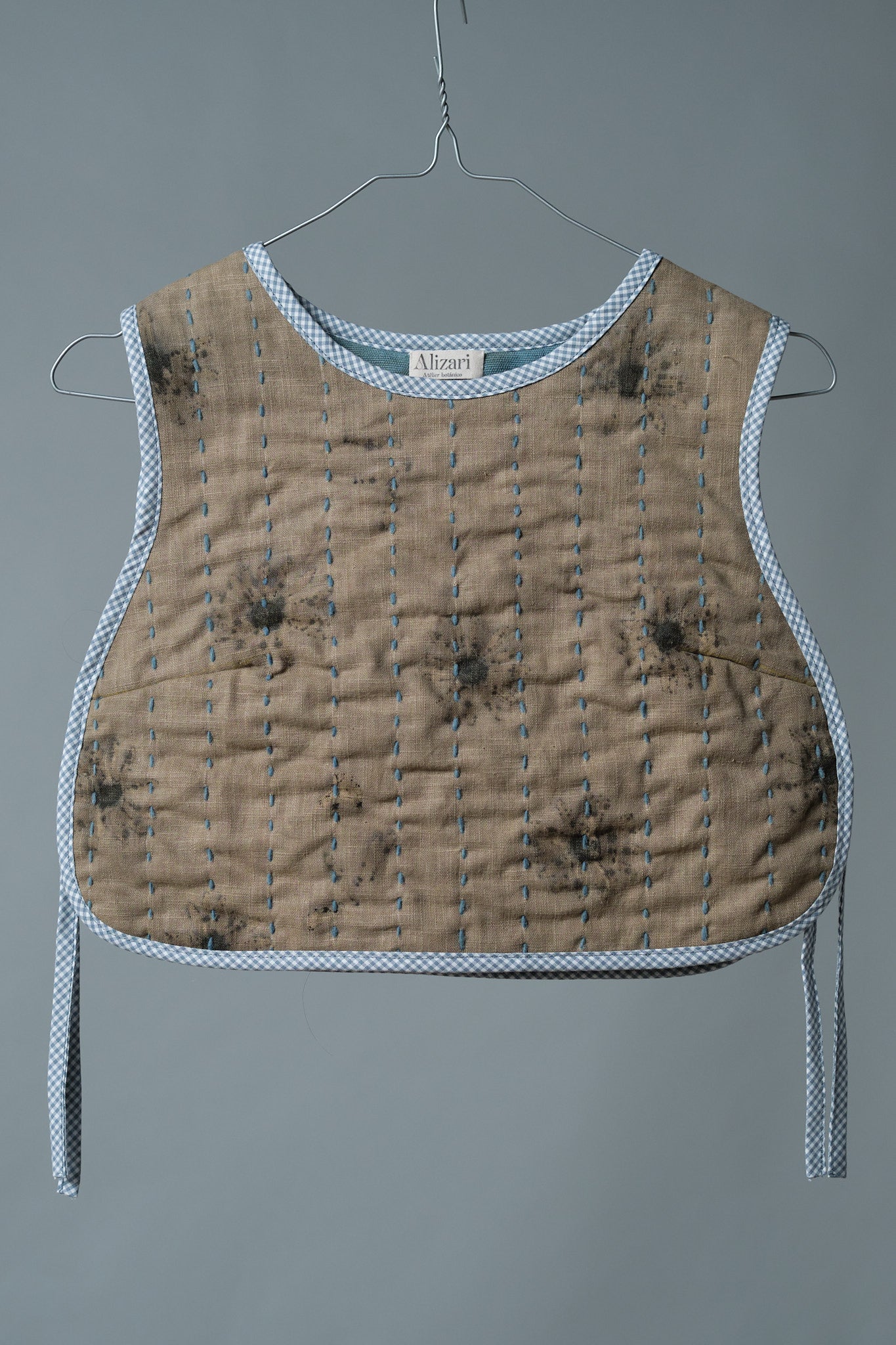 Quilted Vest Daisies & Indigo