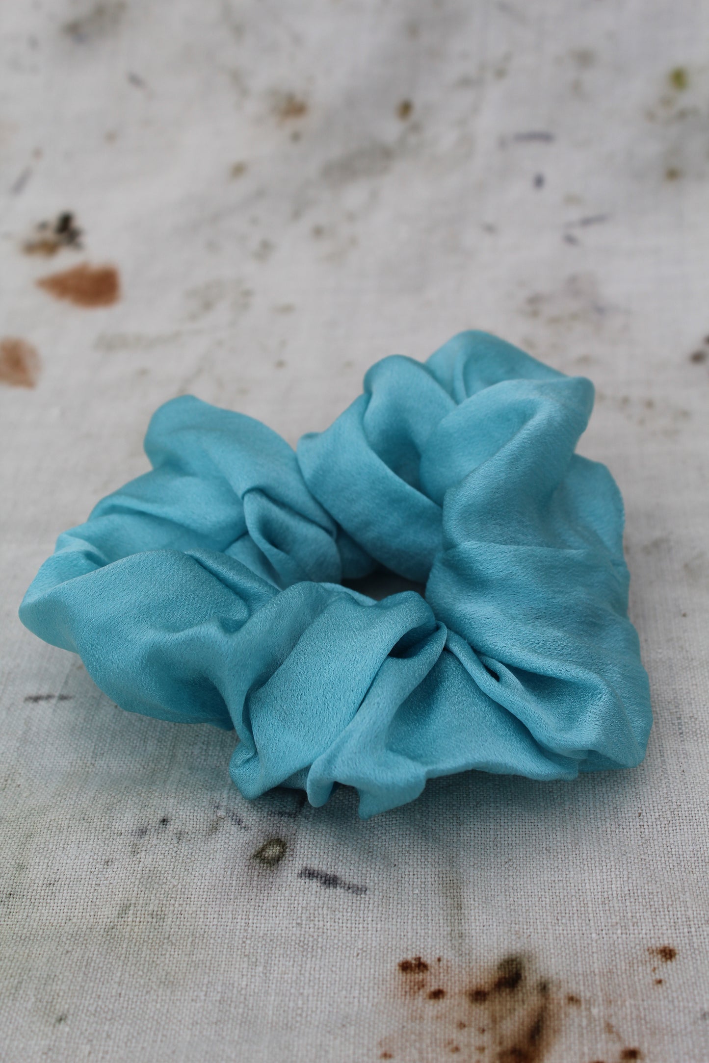 Indigo Silk Scrunchie