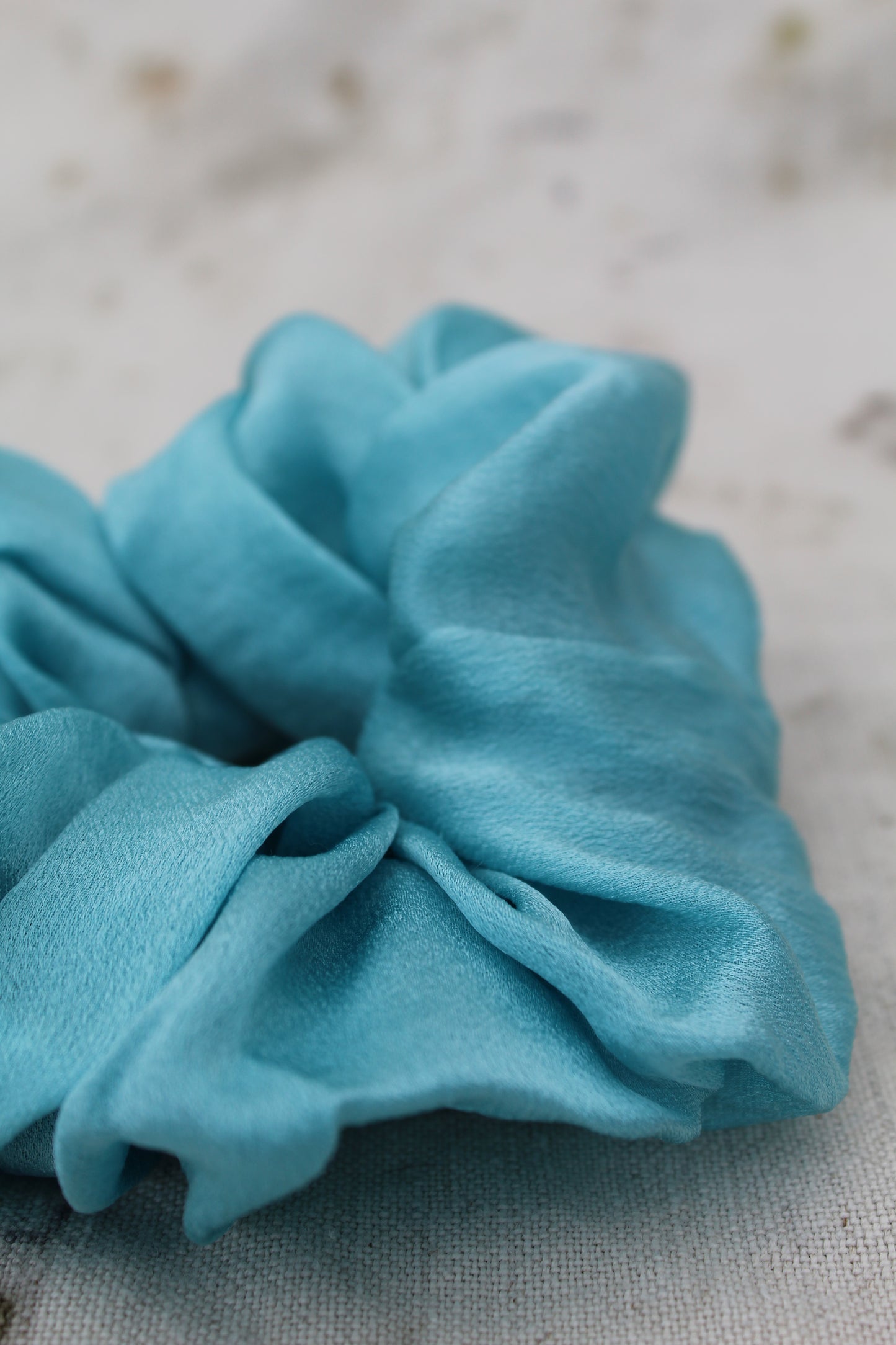 Indigo Silk Scrunchie